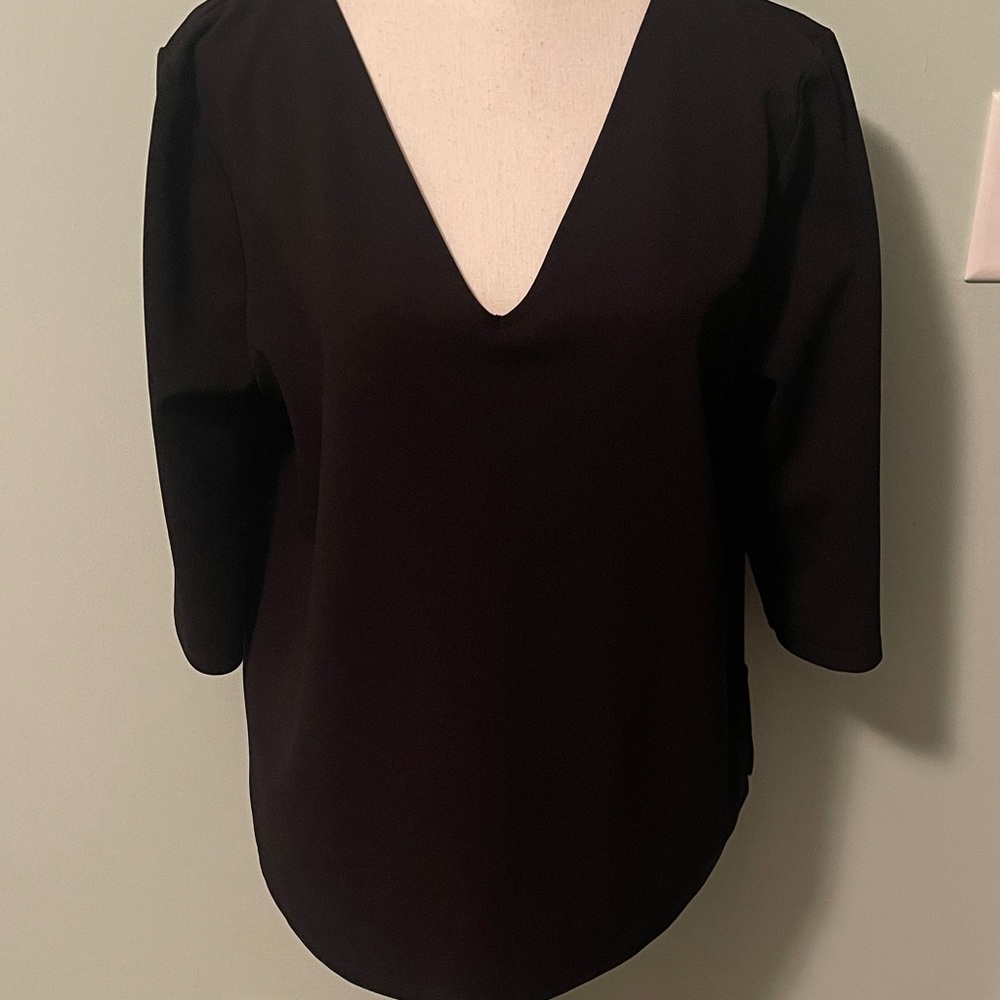 Ann Taylor Black V-Neck Blouse
